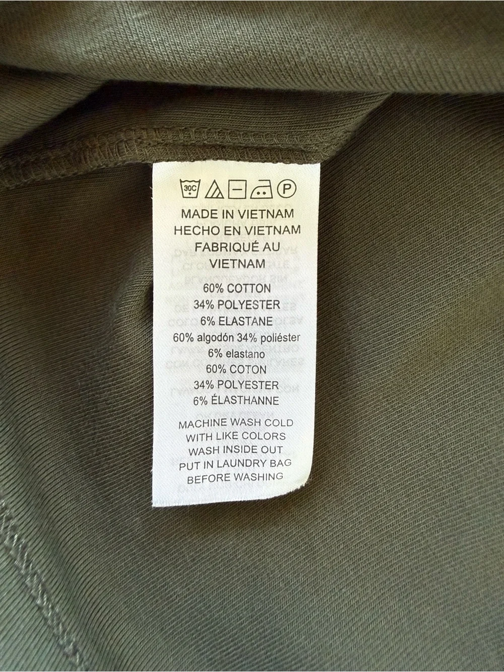 Michael Kors Olive Green Short Sleeve Tee with Diagonal Button Detail